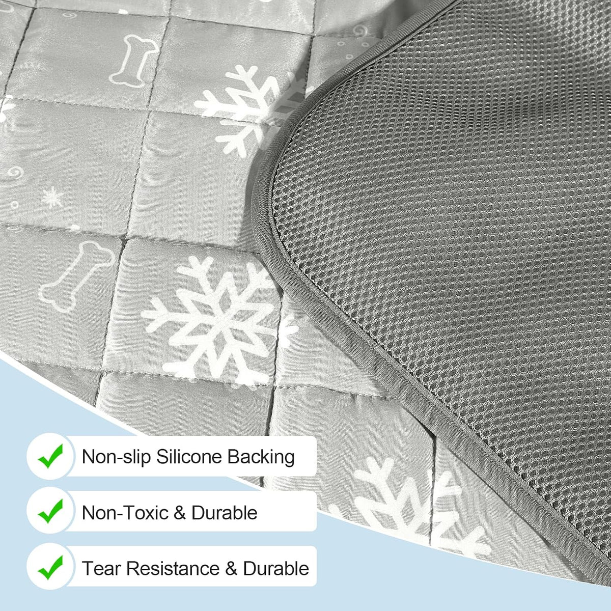 Dog Cooling Mat,Dog Blanket Washable,Cool Fabric & Internal Waterproof Cooling Pad (Grey, Large (36X24 Inch))