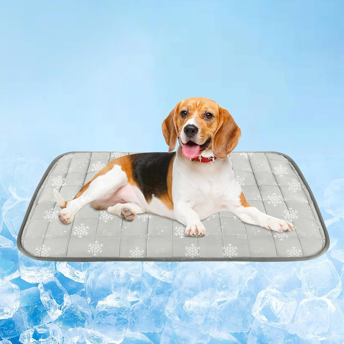 Dog Cooling Mat,Dog Blanket Washable,Cool Fabric & Internal Waterproof Cooling Pad (Grey, Large (36X24 Inch))